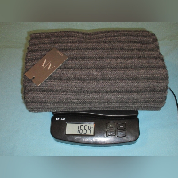 $98 New Armani Exchange A|X Extra Long Scarf Gray 100% Lambswool - Picture 8 of 8